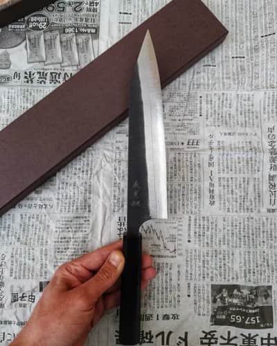 Ніж Кірітсуке (Kiritsuke) 210mm, Yoshimi Kato, сталь Aogami Super  - Thumbnail 3