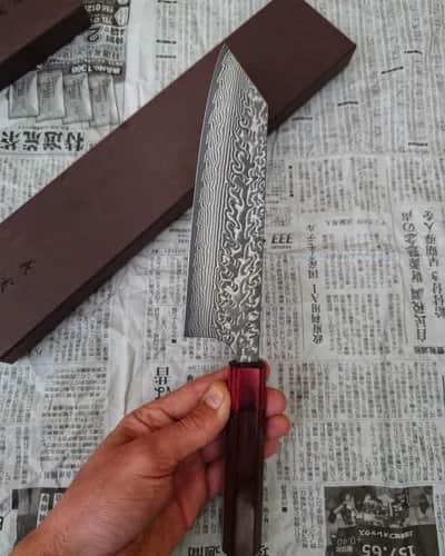 Ніж Бунка (Bunka) 170mm, Yoshimi Kato, сталь SG2 - Thumbnail 4