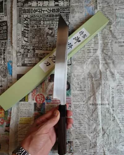 Ніж Янагіба, (Yanagiba - Kiritsuke), Hideo Kitaoka, сталь Shirogami 1 - Thumbnail 3