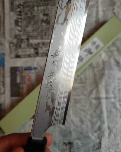 Ніж Янагіба, (Yanagiba - Kiritsuke), Hideo Kitaoka, сталь Shirogami 1 - Thumbnail 4
