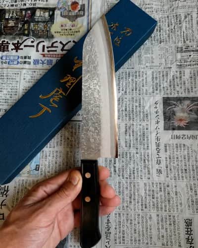 Ніж Сантоку (Santoku) 170mm, Takamura Chromax Pakka, сталь Chromax - Thumbnail 1