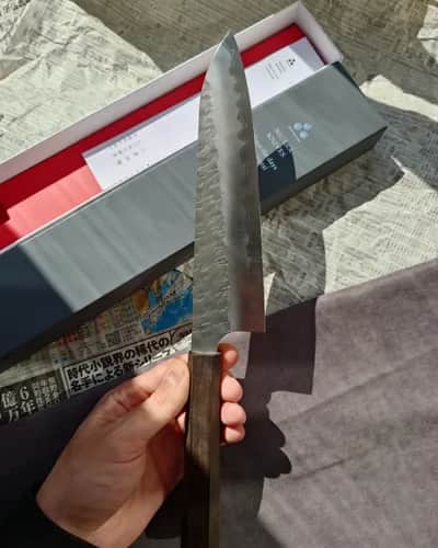 Ніж Гюто (Gyuto) 200mm, Nigara Hamono, сталь Aogami Super  - Thumbnail 1