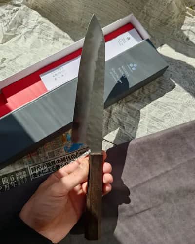 Ніж Гюто (Gyuto) 200mm, Nigara Hamono, сталь Aogami Super  - Thumbnail 2