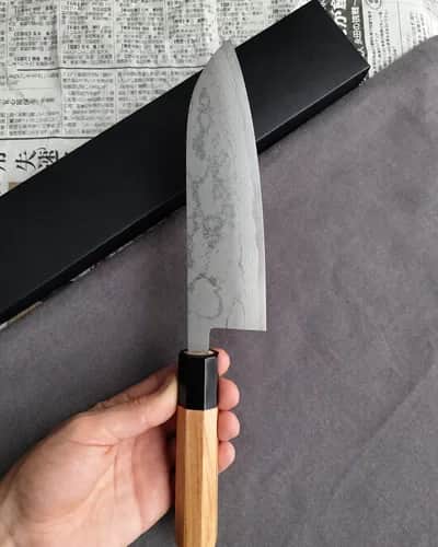 Ніж Сантоку (Santoku) 180mm, Tadafusa Hamono, сталь Shirogami 2 - Thumbnail 2