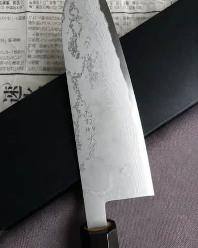 Ніж Сантоку (Santoku) 180mm, Tadafusa Hamono, сталь Shirogami 2 - Thumbnail 3