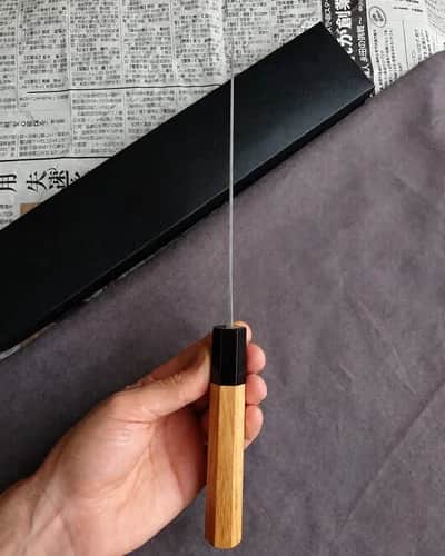 Ніж Сантоку (Santoku) 180mm, Tadafusa Hamono, сталь Shirogami 2 - Thumbnail 5