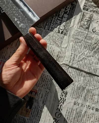 Ніж Накірі (Nakiri) 180mm, Yoshimi Kato, сталь SG-2 - Thumbnail 3
