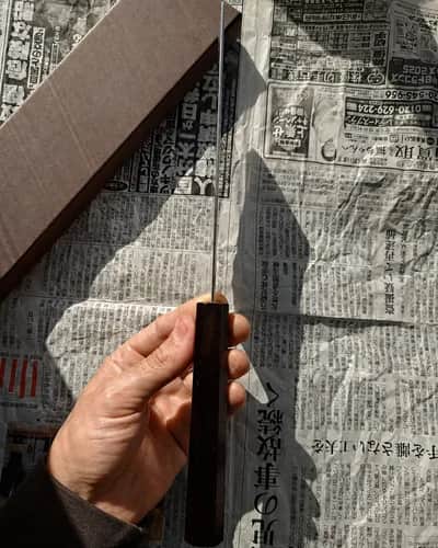 Ніж Накірі (Nakiri) 180mm, Yoshimi Kato, сталь SG-2 - Thumbnail 4