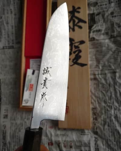 Ніж Сантоку (Santoku) 170mm, Kazuyuki Tanaka, Aogami 2 - Thumbnail 3