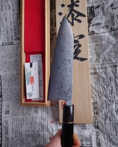 Ніж Сантоку (Santoku) 170mm, Kazuyuki Tanaka, Aogami 2 - Thumbnail 4