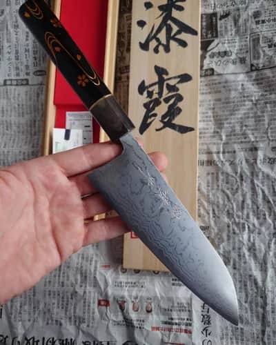 Ніж Сантоку (Santoku) 170mm, Kazuyuki Tanaka, Aogami 2 - Thumbnail 2