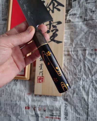 Ніж Сантоку (Santoku) 170mm, Kazuyuki Tanaka, Aogami 2 - Thumbnail 5