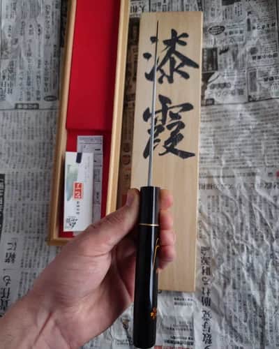Ніж Сантоку (Santoku) 170mm, Kazuyuki Tanaka, Aogami 2 - Thumbnail 6