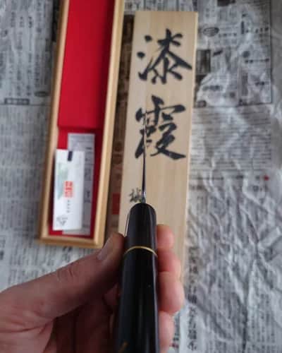 Ніж Сантоку (Santoku) 170mm, Kazuyuki Tanaka, Aogami 2 - Thumbnail 7