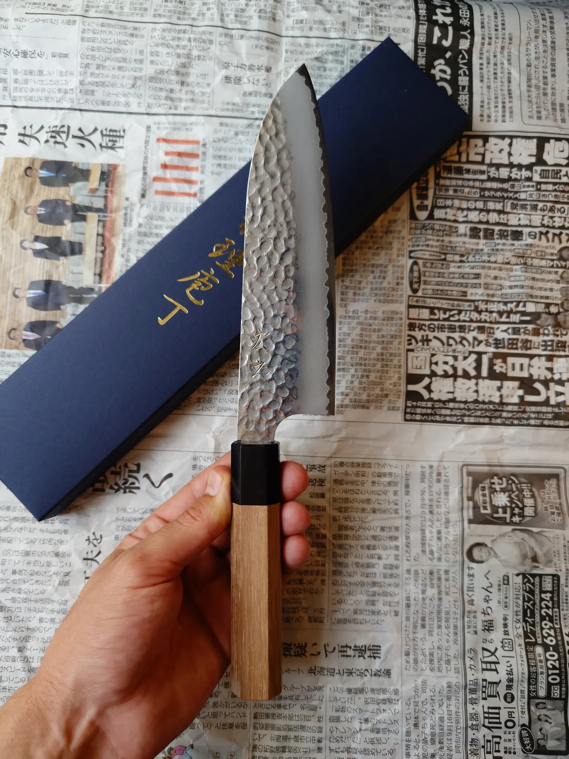 Ніж Сантоку (Santoku) 175mm, Hiroyuki Sakai, сталь HAP40