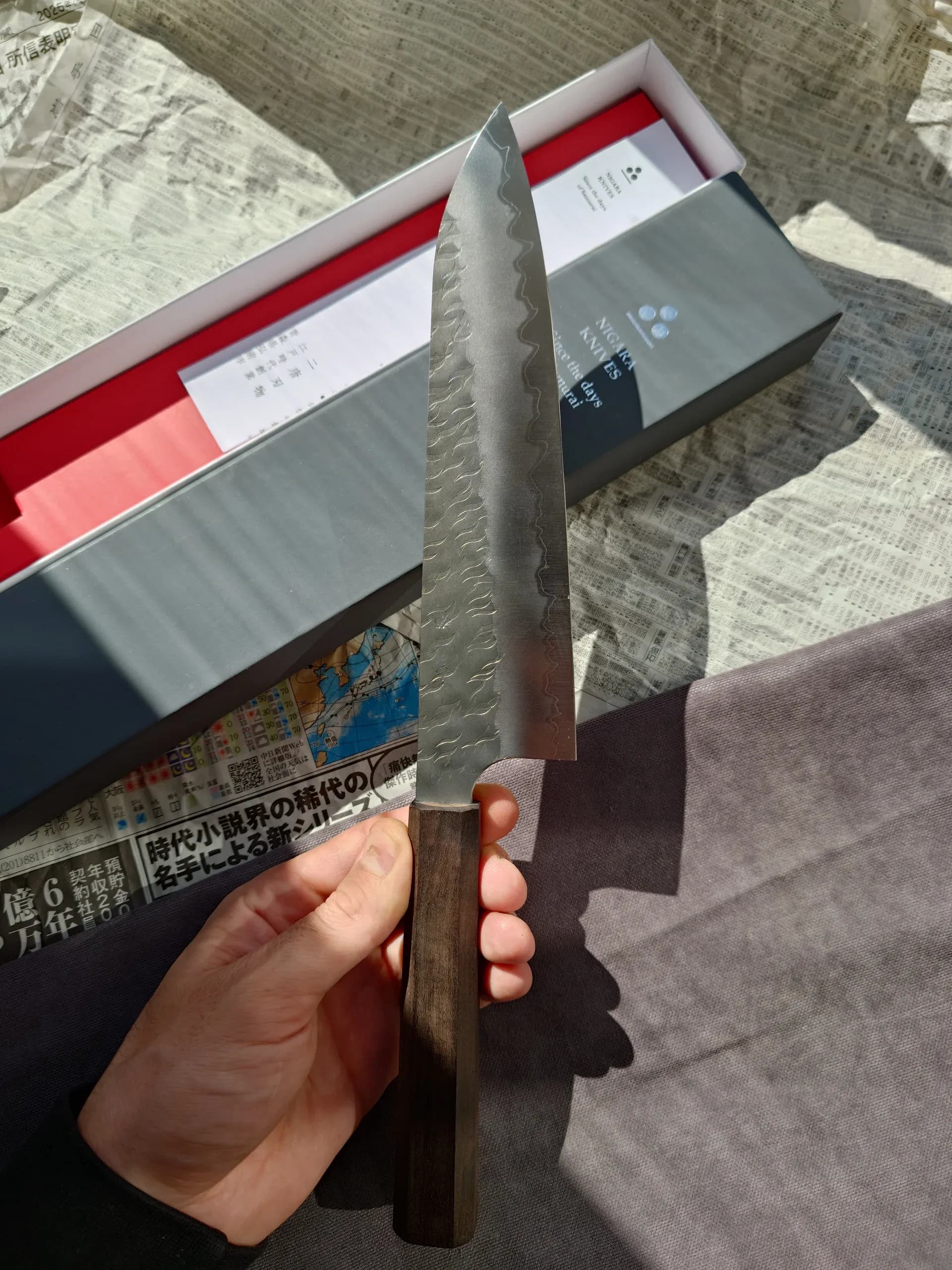Ніж Гюто (Gyuto) 200mm, Nigara Hamono, сталь Aogami Super 