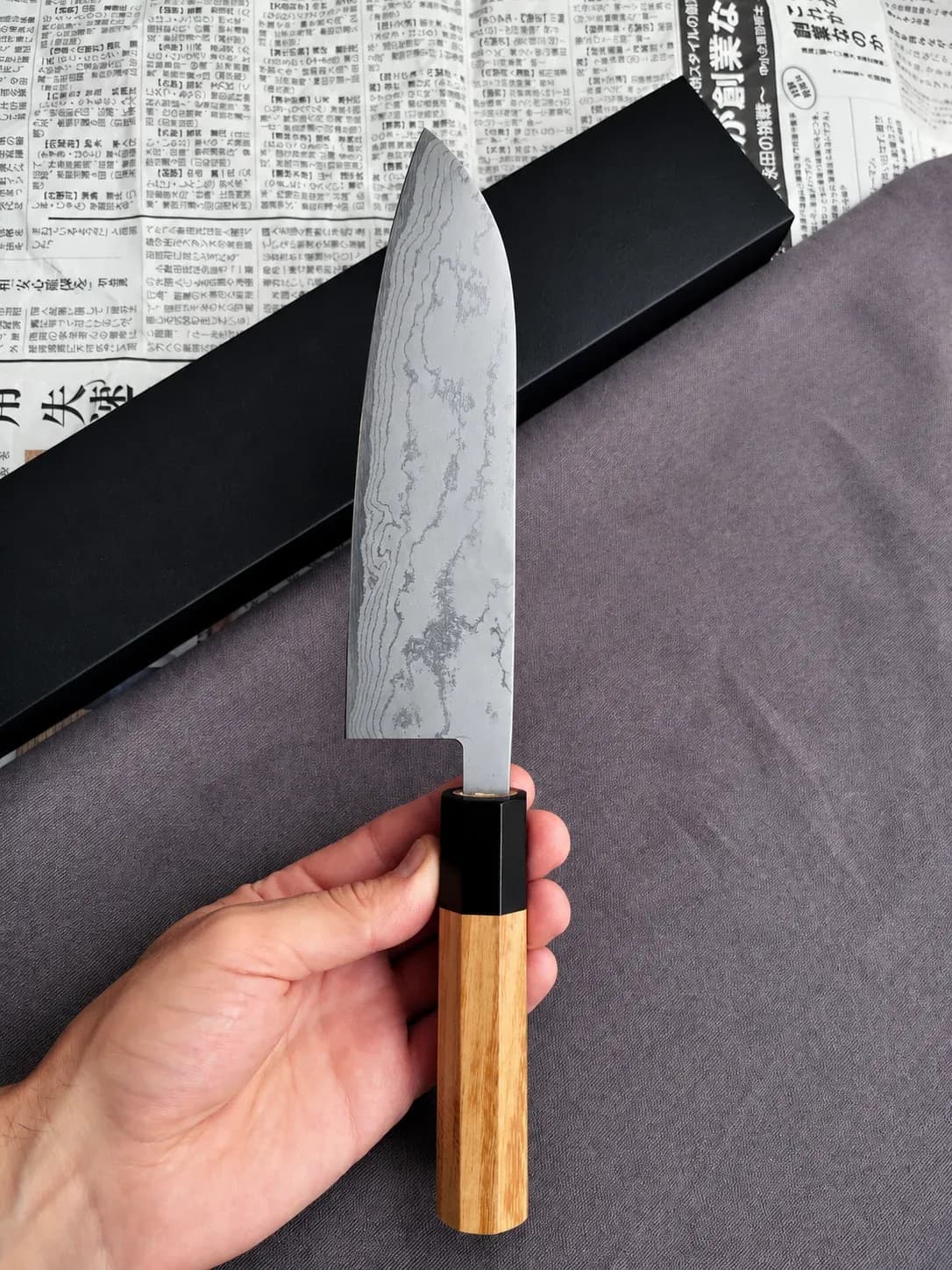 Ніж Сантоку (Santoku) 180mm, Tadafusa Hamono, сталь Shirogami 2