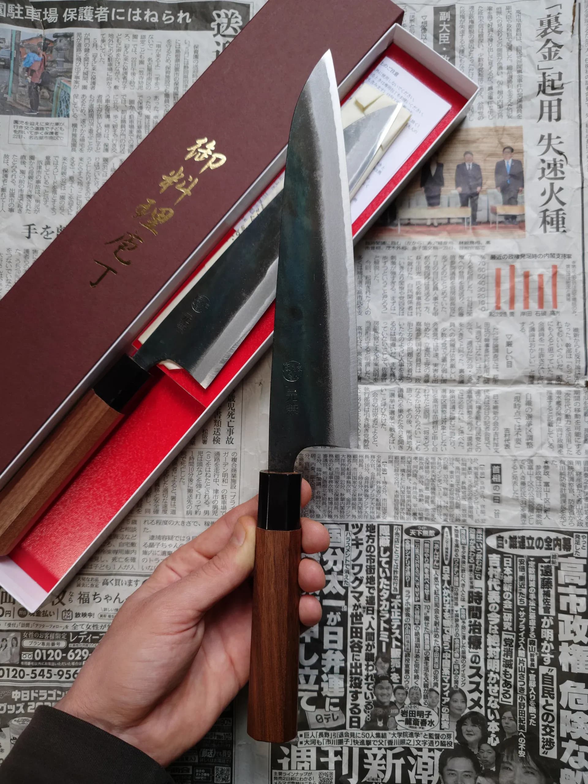 Ніж Гюто (Gyuto) 215mm, Tosa for Honmamon, сталь Aogami 2
