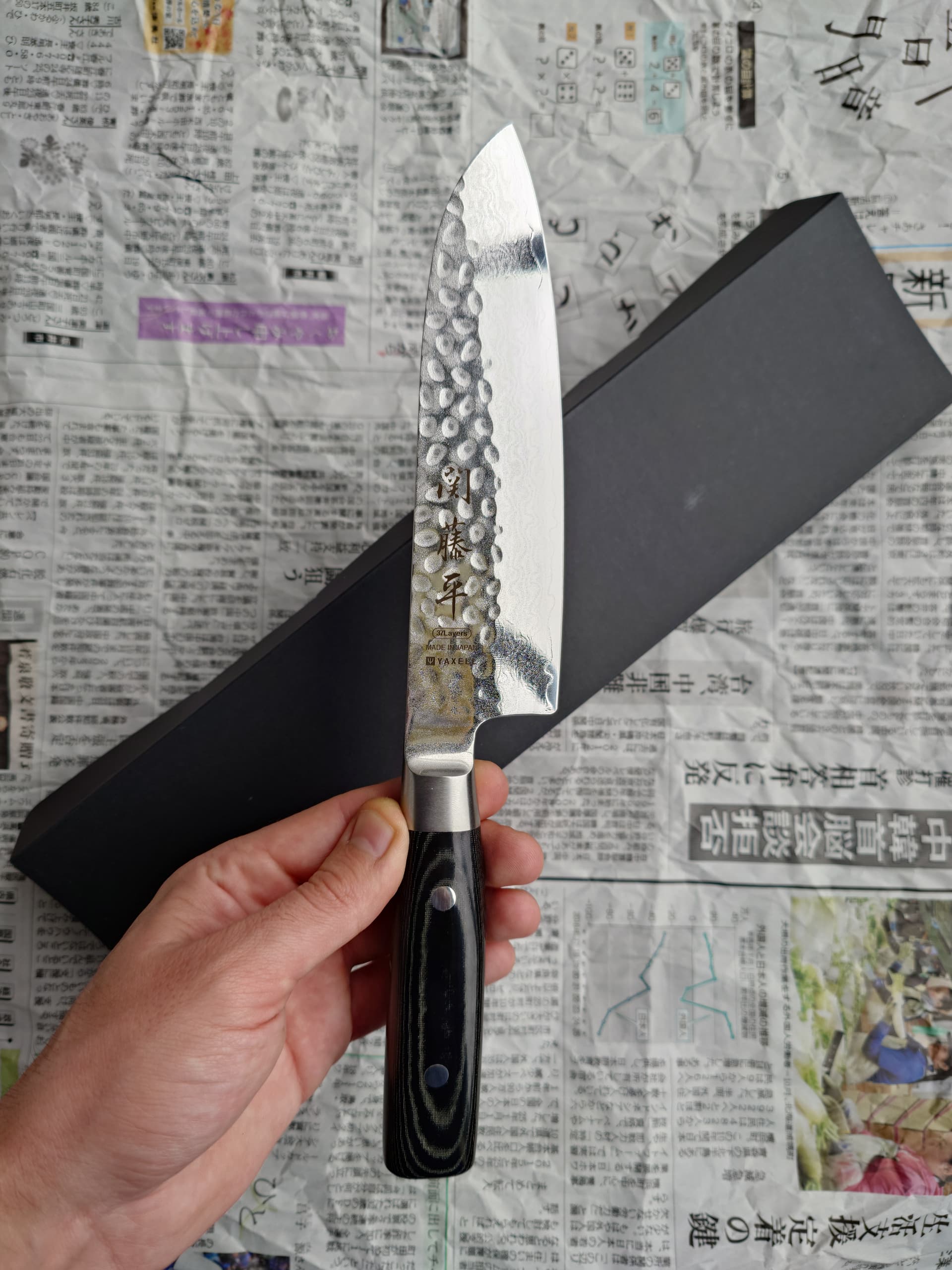 Ніж Сантоку (Santoku) 165mm, Yaxell Zen, сталь VG10