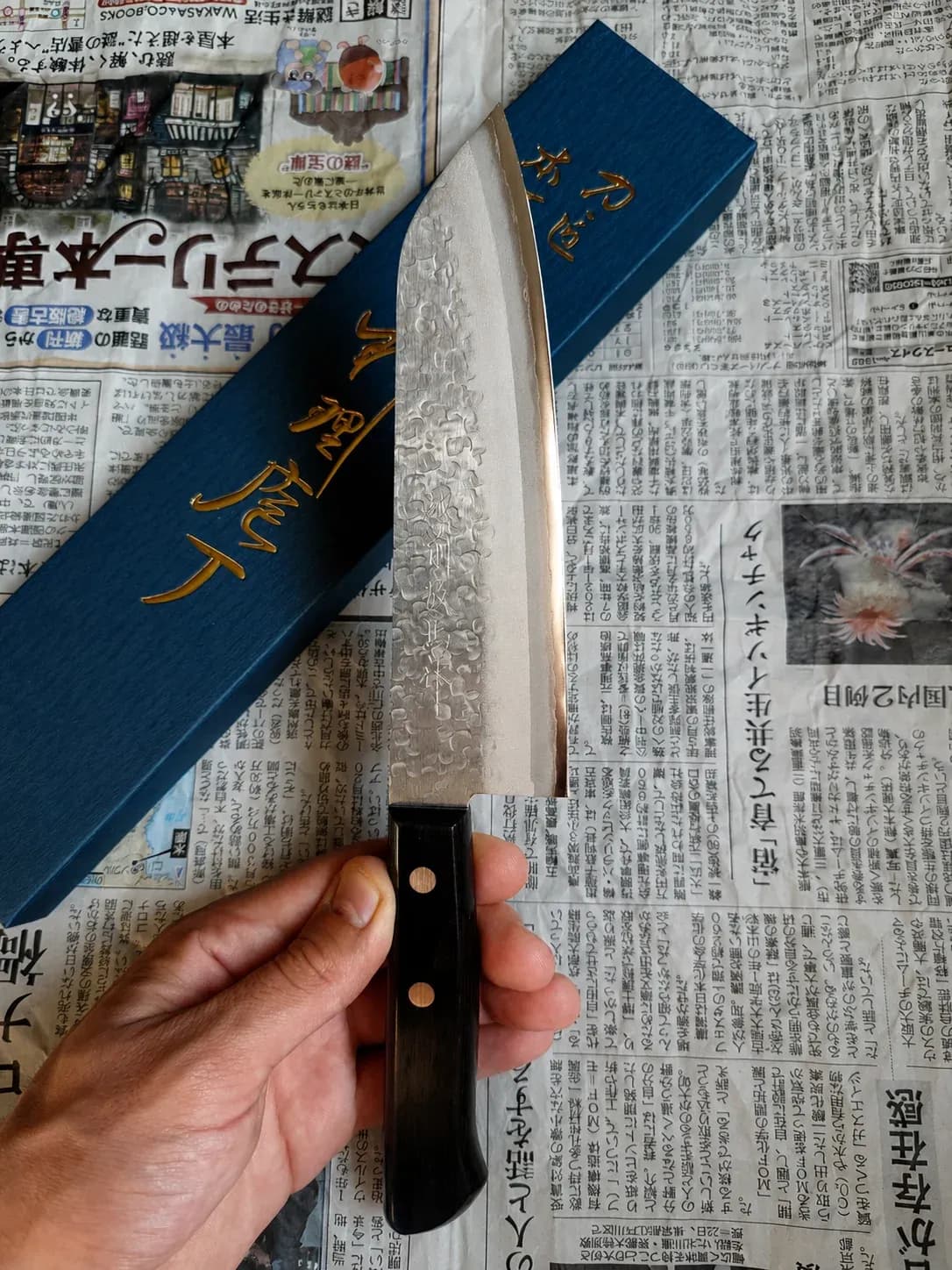 Ніж Сантоку (Santoku) 170mm, Takamura Chromax Pakka, сталь Chromax