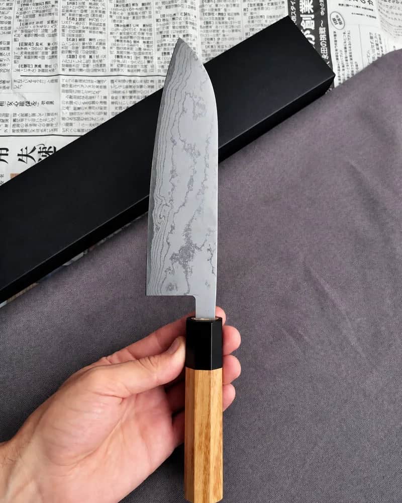 Ніж Сантоку (Santoku) 180mm, Tadafusa Hamono, сталь Shirogami 2