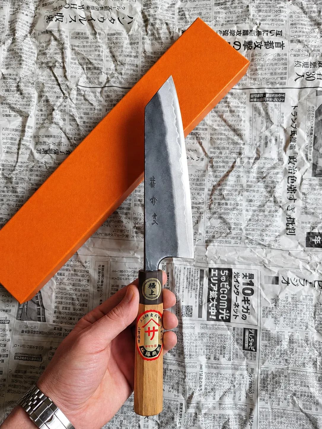 Ніж бунка (Bunka) 170mm, Kyohei Shindo, сталь Aogami 2